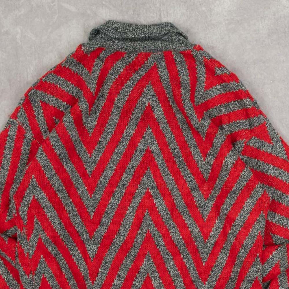 MEN'S VINTAGE 1990S PATTERNED KNITTED JUMPER - SMALL