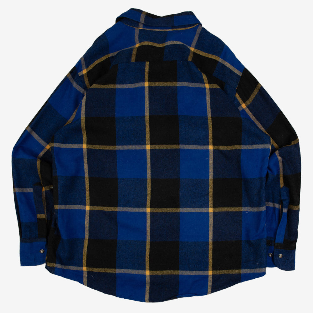 MEN'S VINTAGE 1990S CHECKED WOOL STYLE FLANNEL SHIRT - X-LARGE