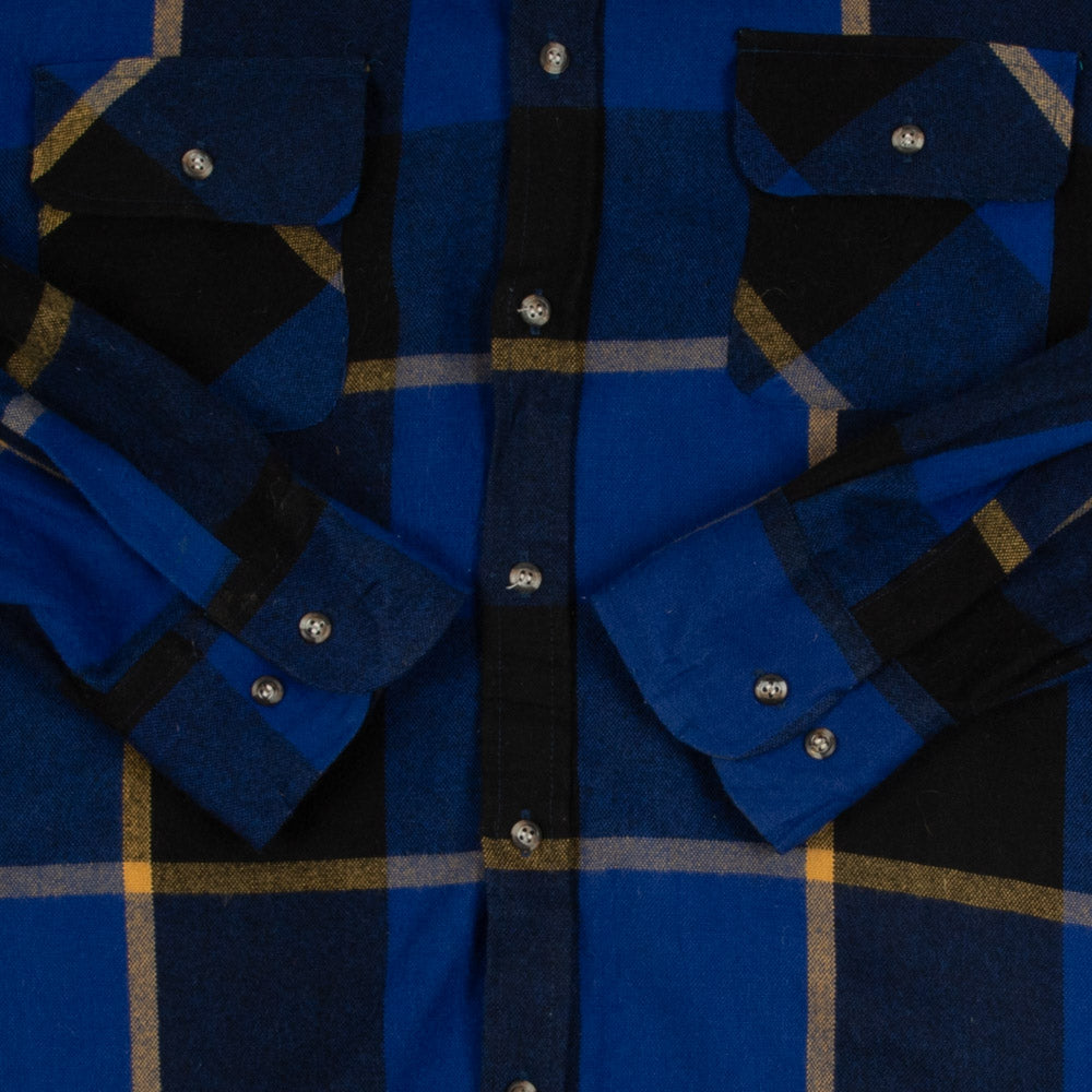MEN'S VINTAGE 1990S CHECKED WOOL STYLE FLANNEL SHIRT - X-LARGE