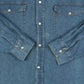 MEN'S VINTAGE 1990S DENIM WESTERN SHIRT - X-LARGE