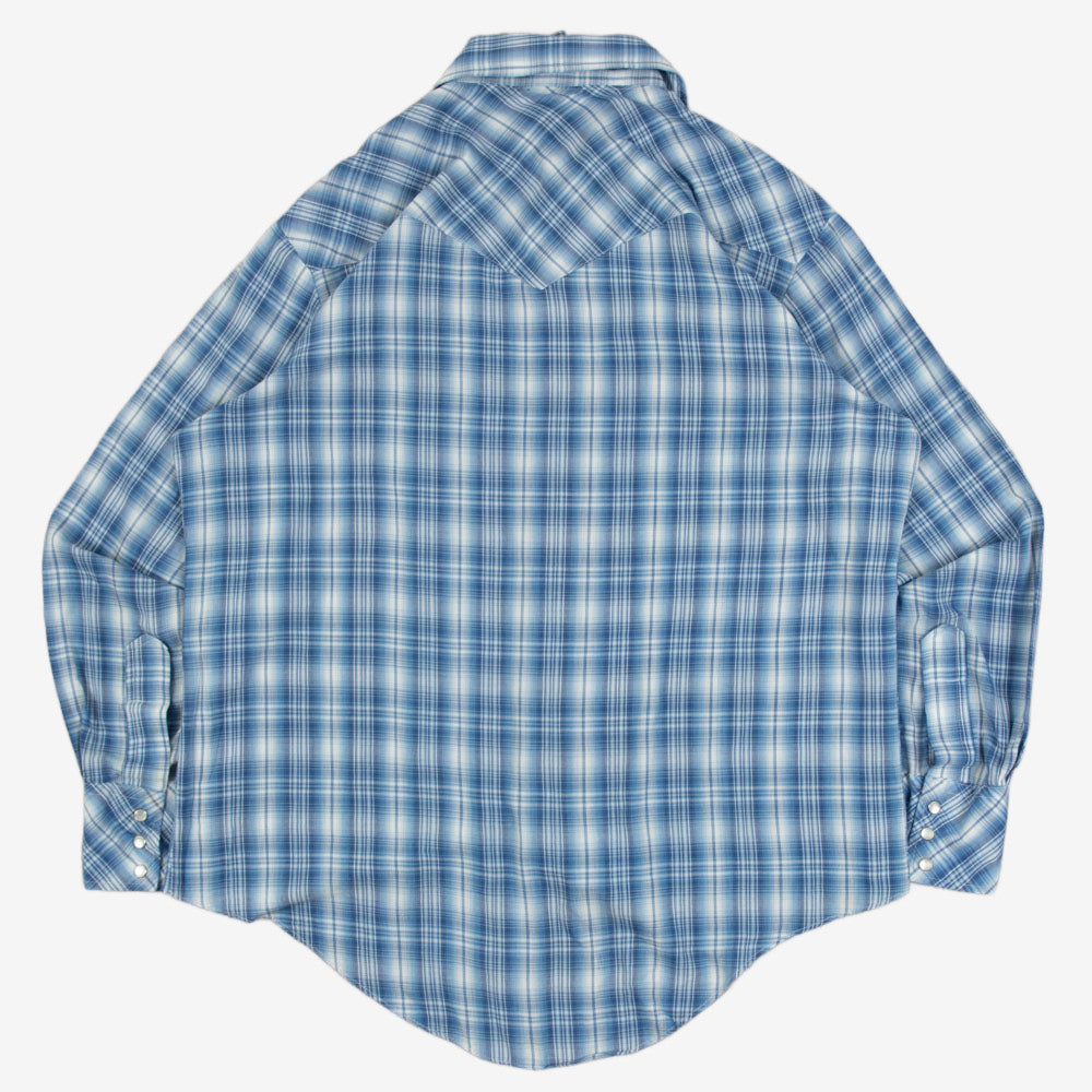MEN'S VINTAGE 1990S CHECKED WESTERN SHIRT - LARGE