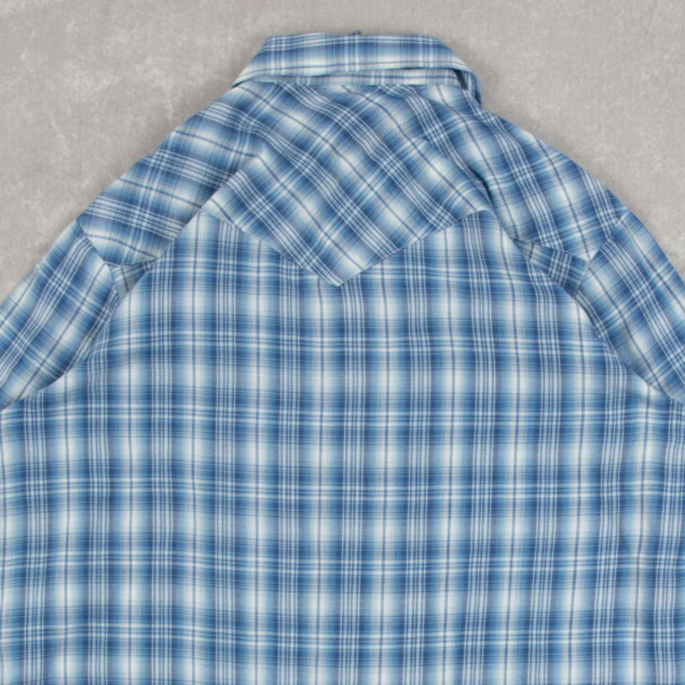 MEN'S VINTAGE 1990S CHECKED WESTERN SHIRT - LARGE