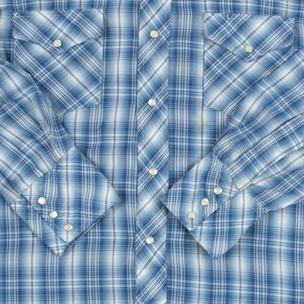 MEN'S VINTAGE 1990S CHECKED WESTERN SHIRT - LARGE