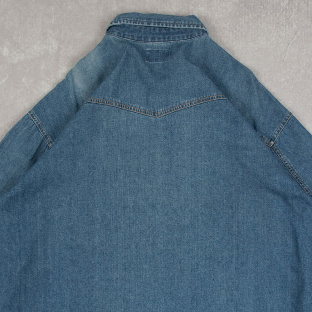 MEN'S VINTAGE DENIM WESTERN SHIRT - X-LARGE