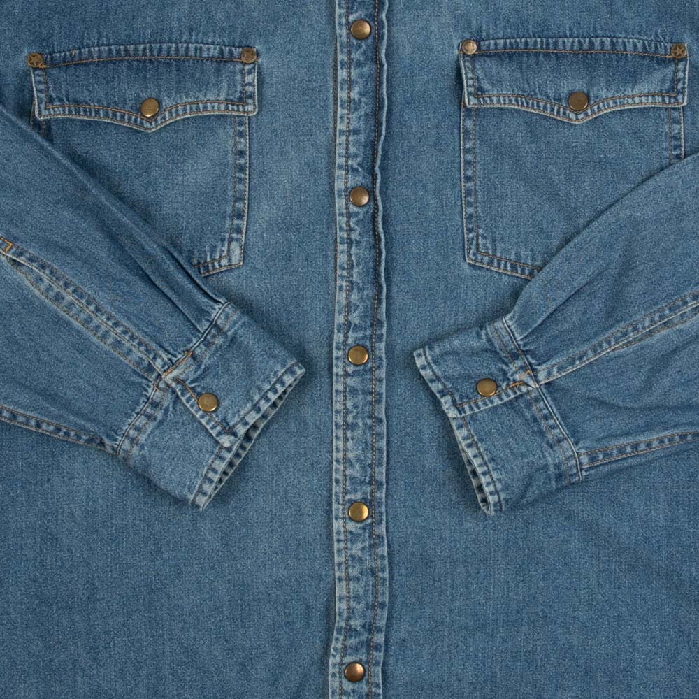 MEN'S VINTAGE DENIM WESTERN SHIRT - X-LARGE
