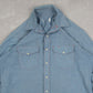 MEN'S VINTAGE 1990S DENIM WESTERN SHIRT - LARGE