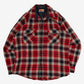 MEN'S VINTAGE 1990S CHECKED WOOL STYLE FLANNEL SHIRT - LARGE