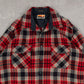 MEN'S VINTAGE 1990S CHECKED WOOL STYLE FLANNEL SHIRT - LARGE