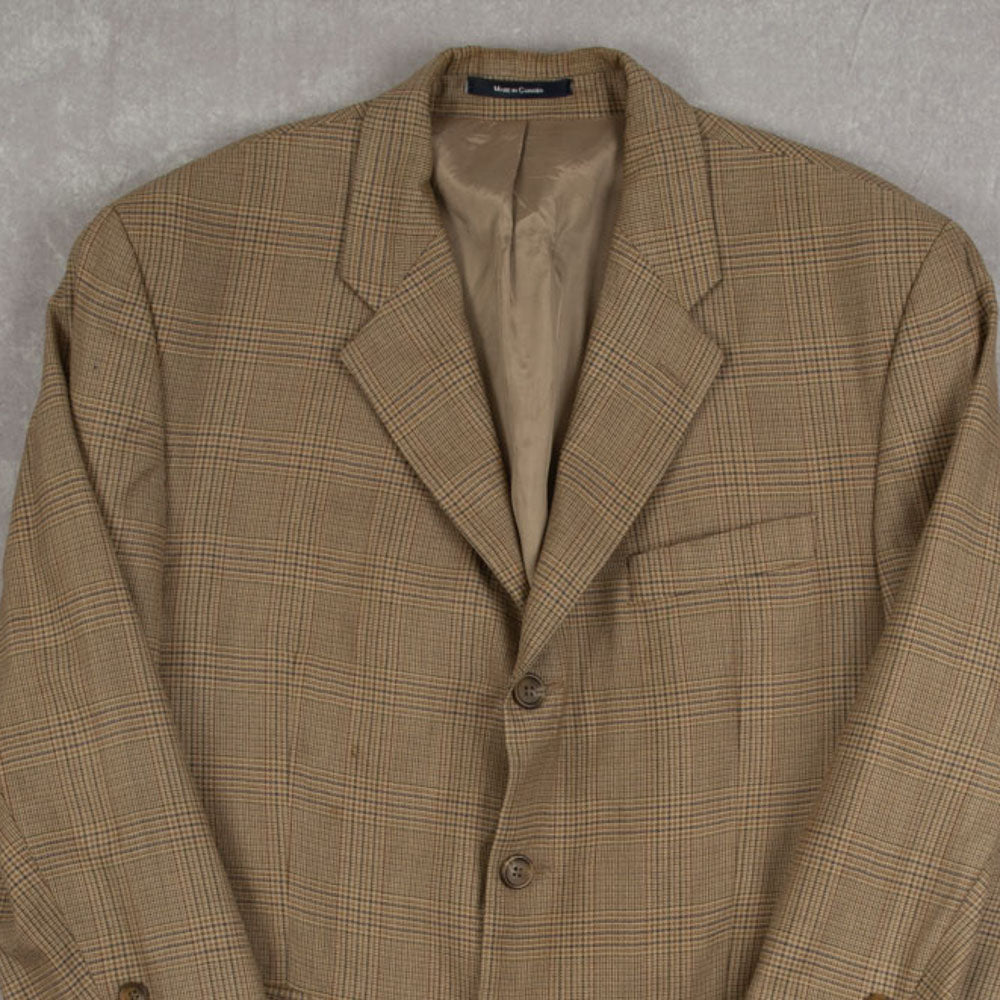 MEN'S VINTAGE 1990S RALPH LAUREN CHECKED BLAZER JACKET - LARGE