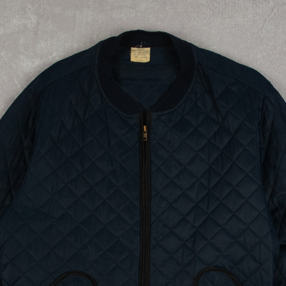 MEN'S VINTAGE 1980S FULL ZIP QUILTED BOMBER JACKET - LARGE