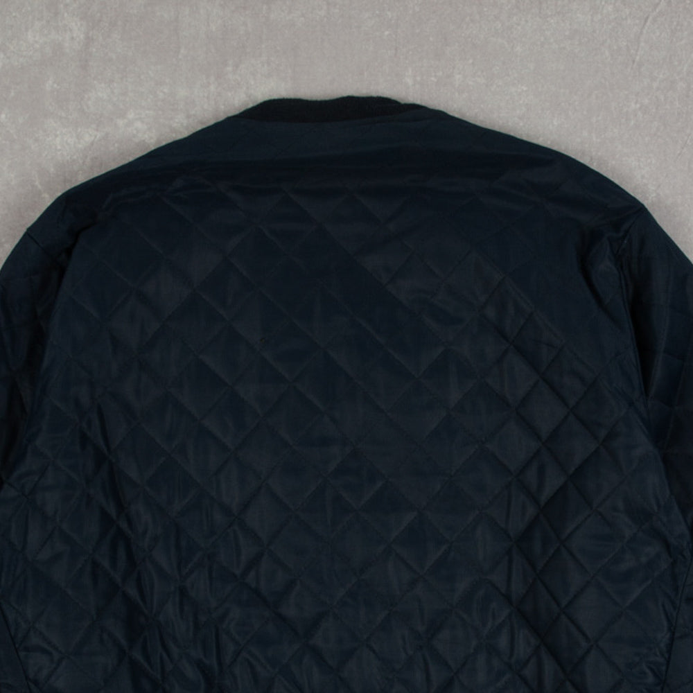 MEN'S VINTAGE 1980S FULL ZIP QUILTED BOMBER JACKET - LARGE