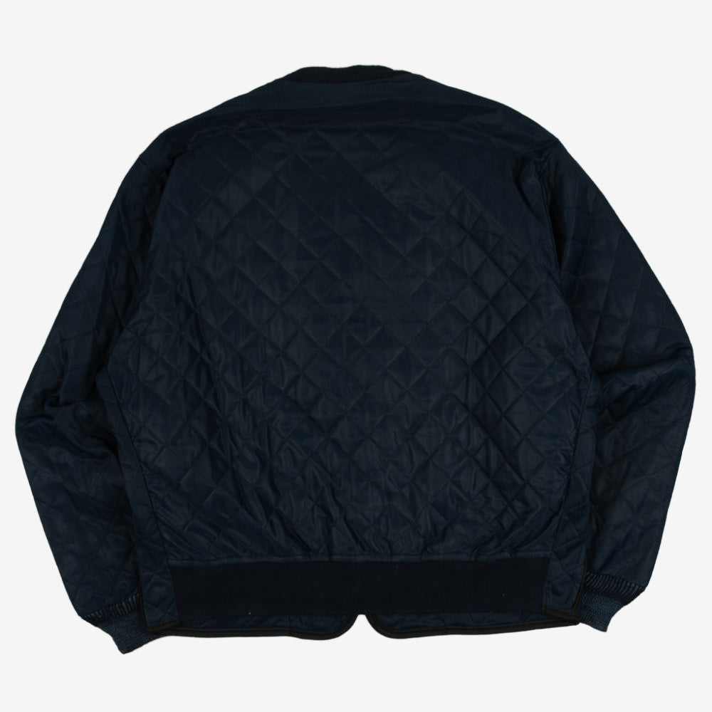 MEN'S VINTAGE 1980S FULL ZIP QUILTED BOMBER JACKET - LARGE
