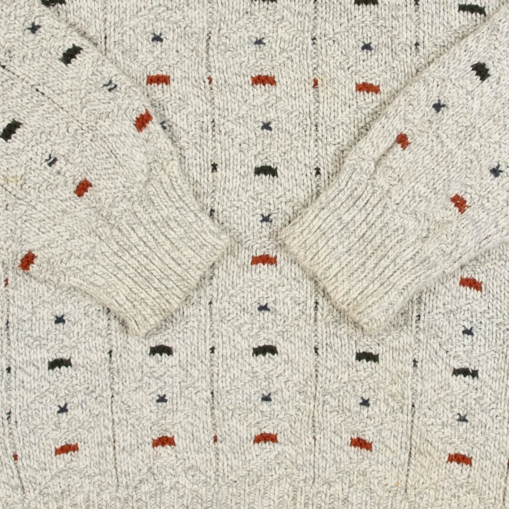 MEN'S VINTAGE 1990S STRUCTURED PATTERNED KNITTED JUMPER - LARGE