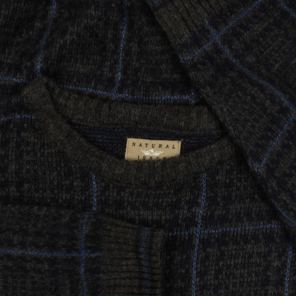 MEN'S VINTAGE STRUCTURED PATTERNED KNITTED JUMPER - X-LARGE