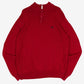 MEN'S VINTAGE CHAPS KNITTED QUARTER ZIP JUMPER - LARGE