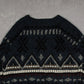 MEN'S VINTAGE 1990S PATTERNED KNITTED JUMPER - X-LARGE