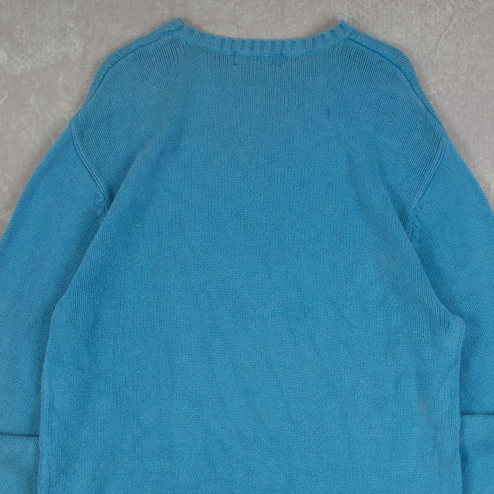 MEN'S VINTAGE 1990S CHAPS BLANK KNITTED JUMPER - MEDIUM