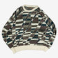 MEN'S VINTAGE 1990S CHECKED PATTERNED KNITTED JUMPER - MEDIUM