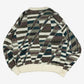MEN'S VINTAGE 1990S CHECKED PATTERNED KNITTED JUMPER - MEDIUM