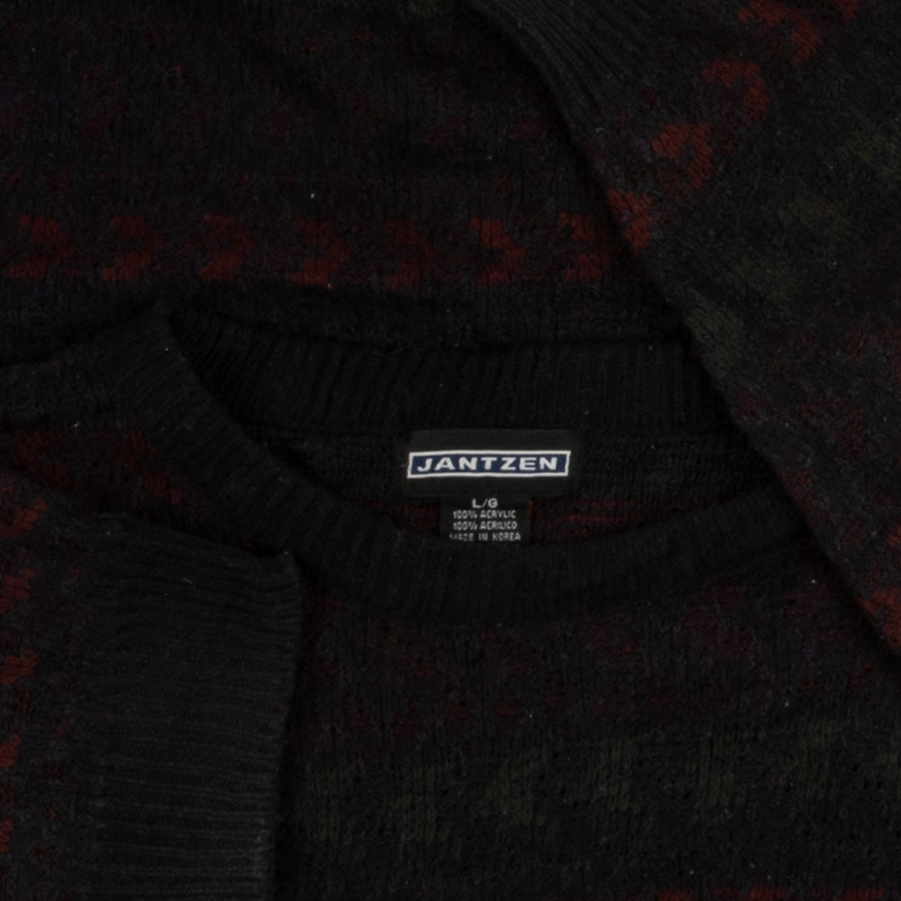 MEN'S VINTAGE 1990S STRUCTURED PATTERNED KNITTED JUMPER - LARGE