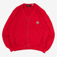 MEN'S VINTAGE 1990S IZOD PLAIN KNITTED CARDIGAN - LARGE