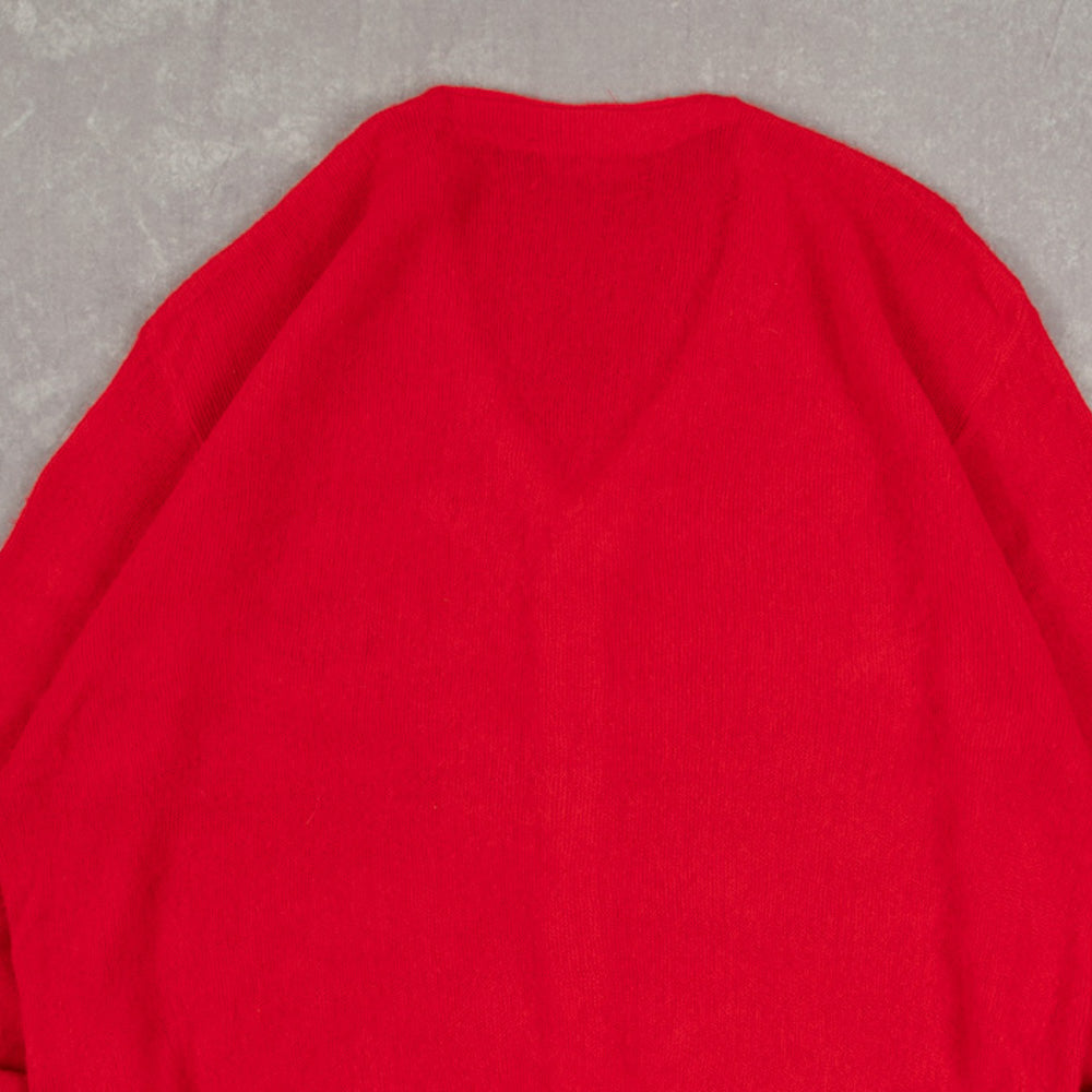 MEN'S VINTAGE 1990S IZOD PLAIN KNITTED CARDIGAN - LARGE