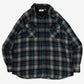 MEN'S VINTAGE 1990S SEARS CHECKED WOOL FLANNEL SHIRT - XX-LARGE