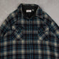 MEN'S VINTAGE 1990S SEARS CHECKED WOOL FLANNEL SHIRT - XX-LARGE