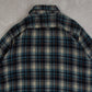 MEN'S VINTAGE 1990S SEARS CHECKED WOOL FLANNEL SHIRT - XX-LARGE