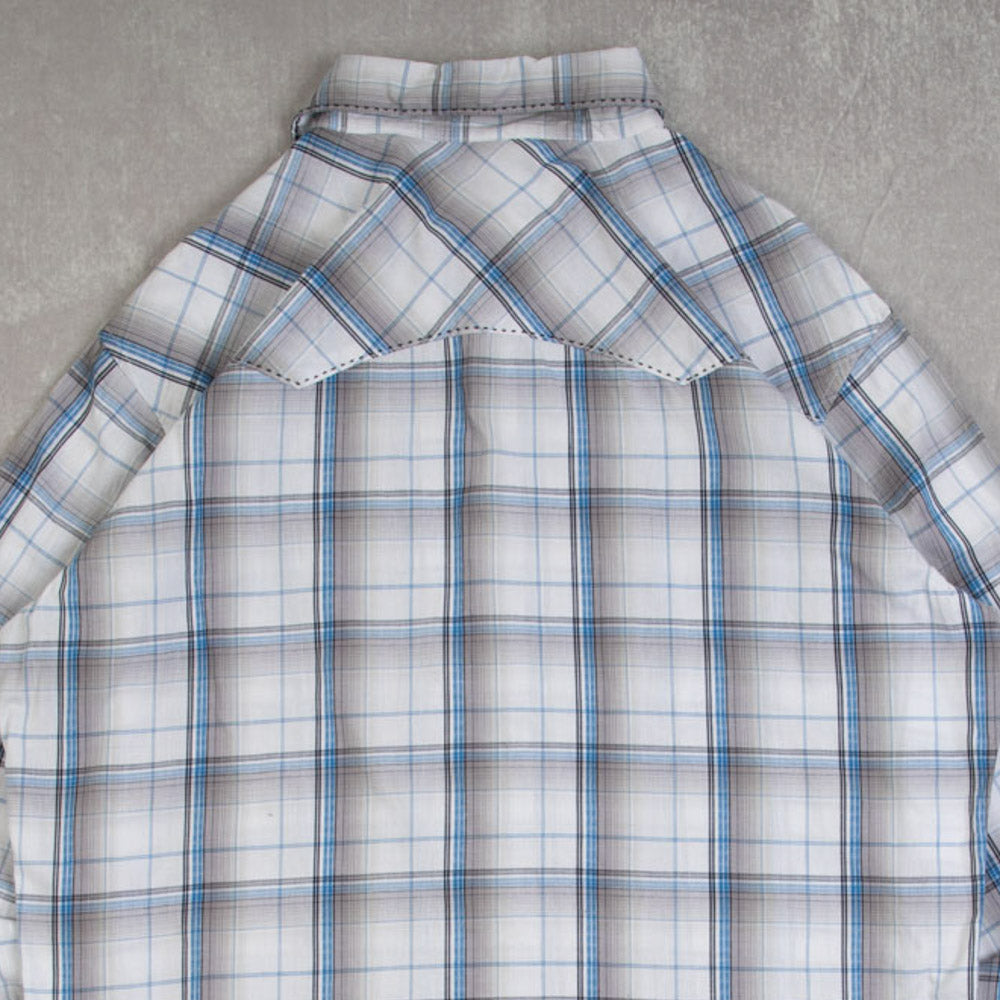 MEN'S VINTAGE WRANGLER CHECKED WESTERN SHIRT - X-LARGE