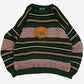 MEN'S VINTAGE 1990S STRIPED IRISH KNITTED JUMPER - XX-LARGE