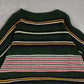 MEN'S VINTAGE 1990S STRIPED IRISH KNITTED JUMPER - XX-LARGE