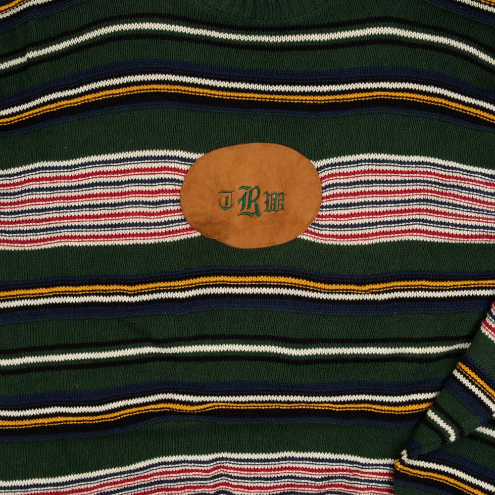 MEN'S VINTAGE 1990S STRIPED IRISH KNITTED JUMPER - XX-LARGE