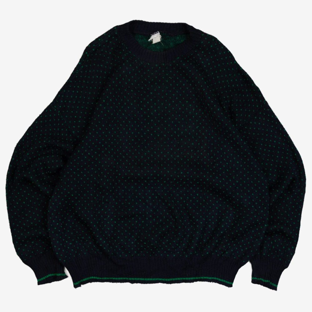 MEN'S VINTAGE 1990S PATTERNED KNITTED JUMPER - LARGE