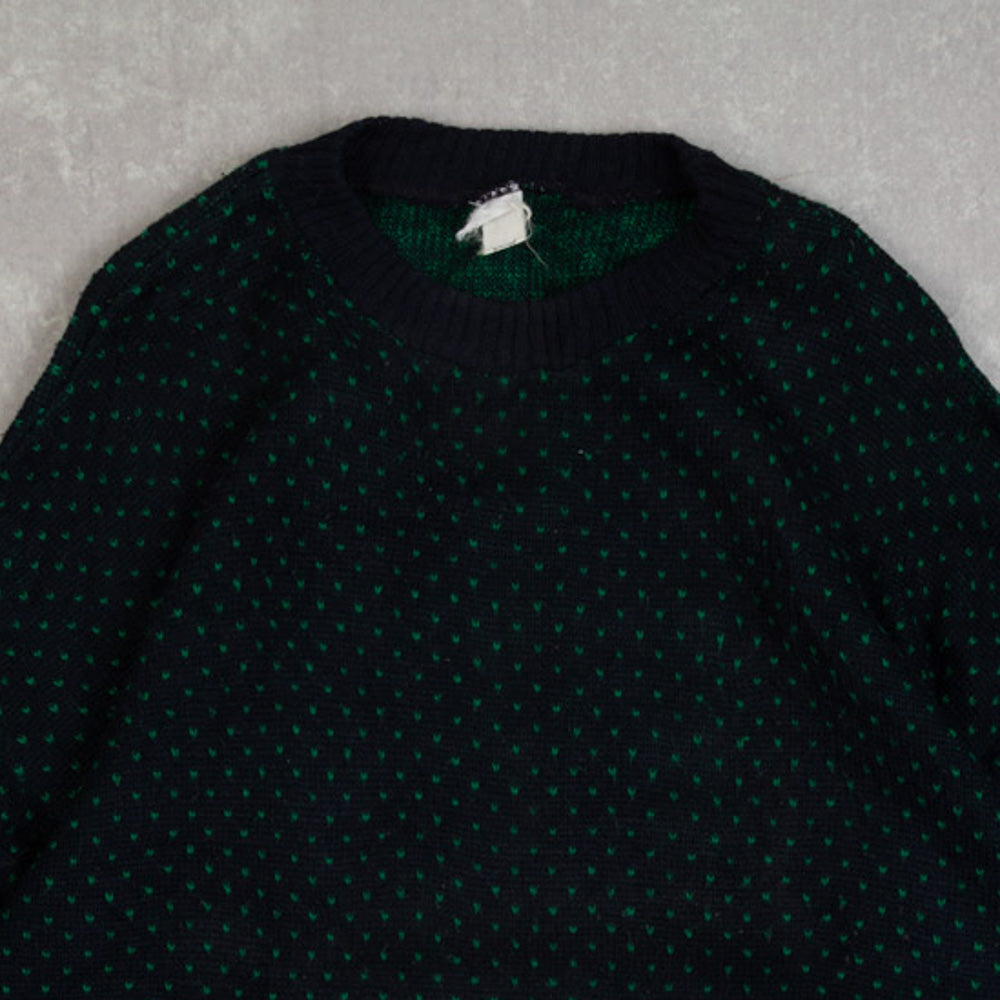 MEN'S VINTAGE 1990S PATTERNED KNITTED JUMPER - LARGE