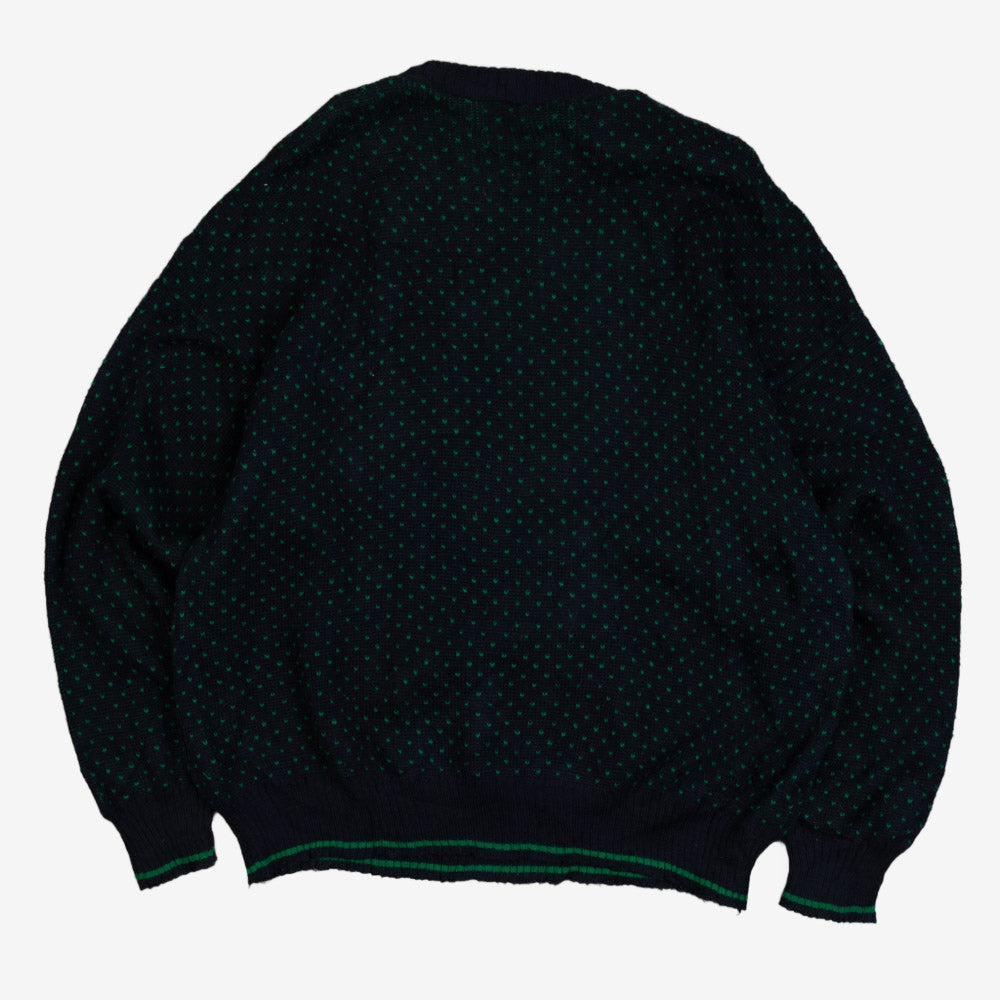 MEN'S VINTAGE 1990S PATTERNED KNITTED JUMPER - LARGE