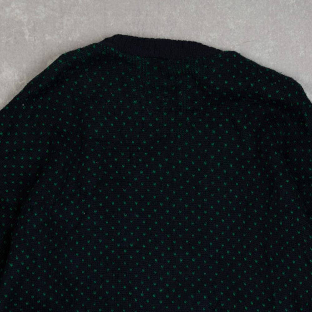 MEN'S VINTAGE 1990S PATTERNED KNITTED JUMPER - LARGE