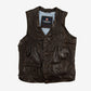 MEN'S VINTAGE 1990S LEATHER VEST JACKET - MEDIUM