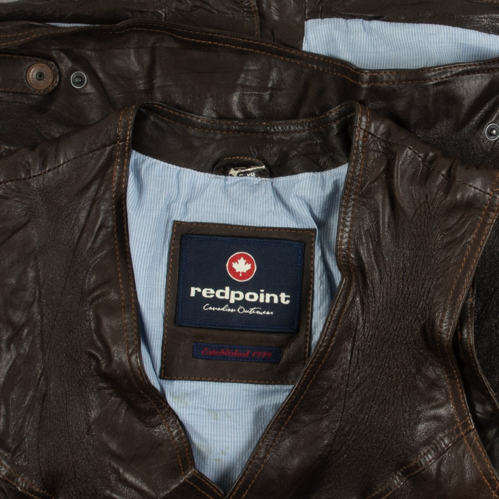 MEN'S VINTAGE 1990S LEATHER VEST JACKET - MEDIUM