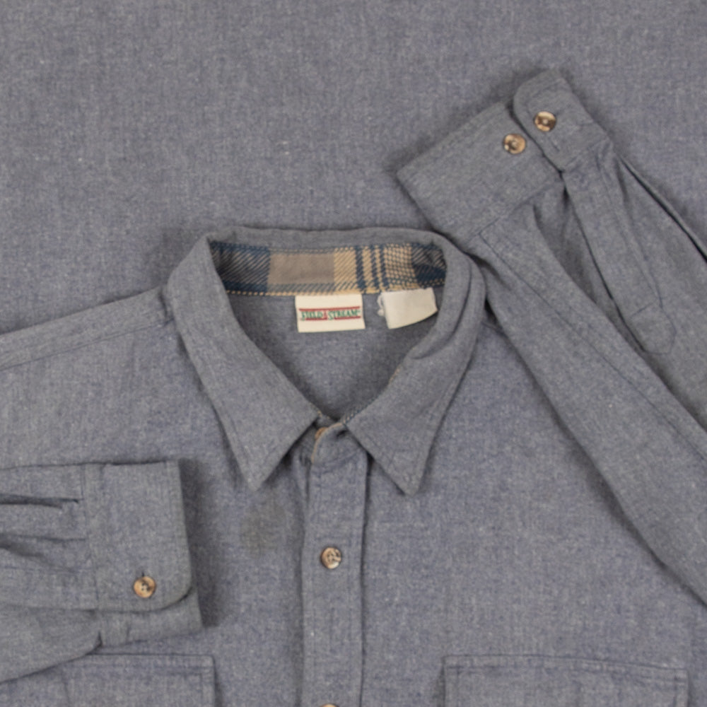 MEN'S VINTAGE 1990S CHAMOIS COTTON SHIRT - X-LARGE