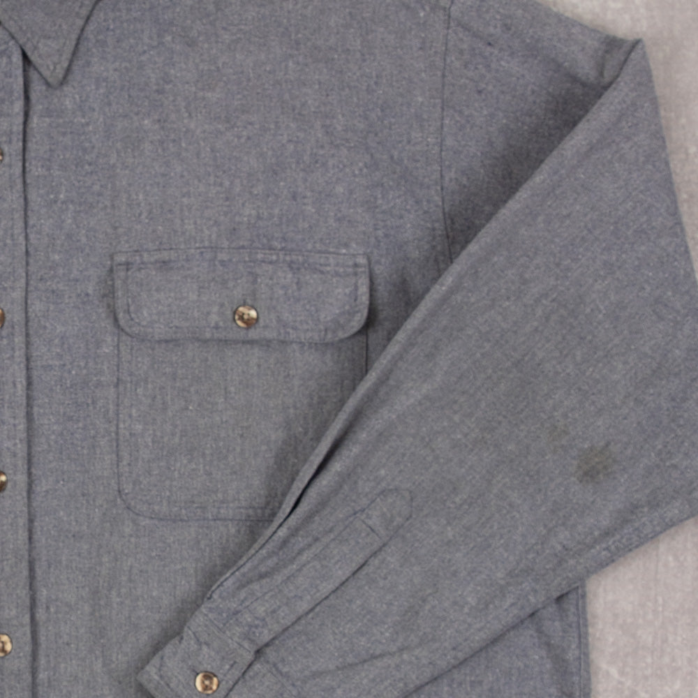 MEN'S VINTAGE 1990S CHAMOIS COTTON SHIRT - X-LARGE