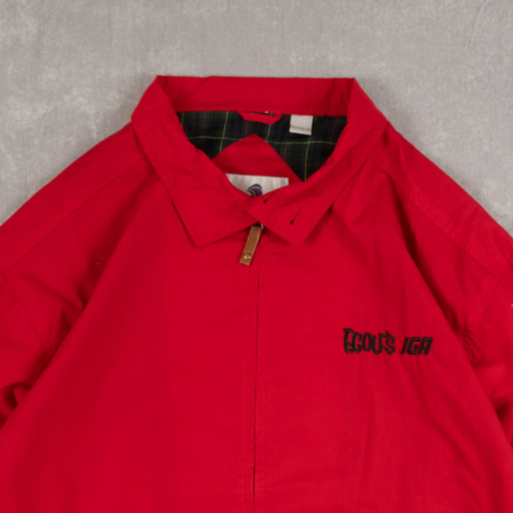 MEN'S VINTAGE 1990S EGOLF'S IGA HARRINGTON JACKET - X-LARGE