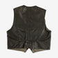 MEN'S VINTAGE 1980S LEATHER VEST JACKET - X-LARGE