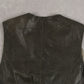 MEN'S VINTAGE 1980S LEATHER VEST JACKET - X-LARGE