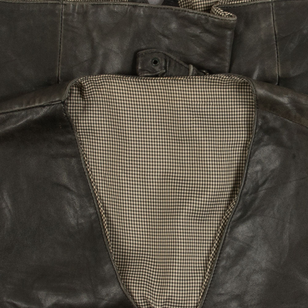 MEN'S VINTAGE 1980S LEATHER VEST JACKET - X-LARGE