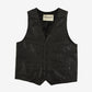 MEN'S VINTAGE 1980S LEATHER VEST JACKET - MEDIUM