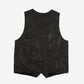 MEN'S VINTAGE 1980S LEATHER VEST JACKET - MEDIUM