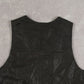 MEN'S VINTAGE 1980S LEATHER VEST JACKET - MEDIUM