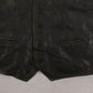 MEN'S VINTAGE 1980S LEATHER VEST JACKET - MEDIUM