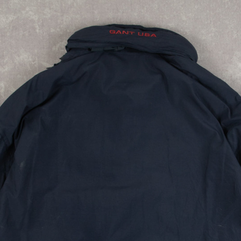 MEN'S VINTAGE GANT FULL ZIP HOODED JACKET - X-LARGE
